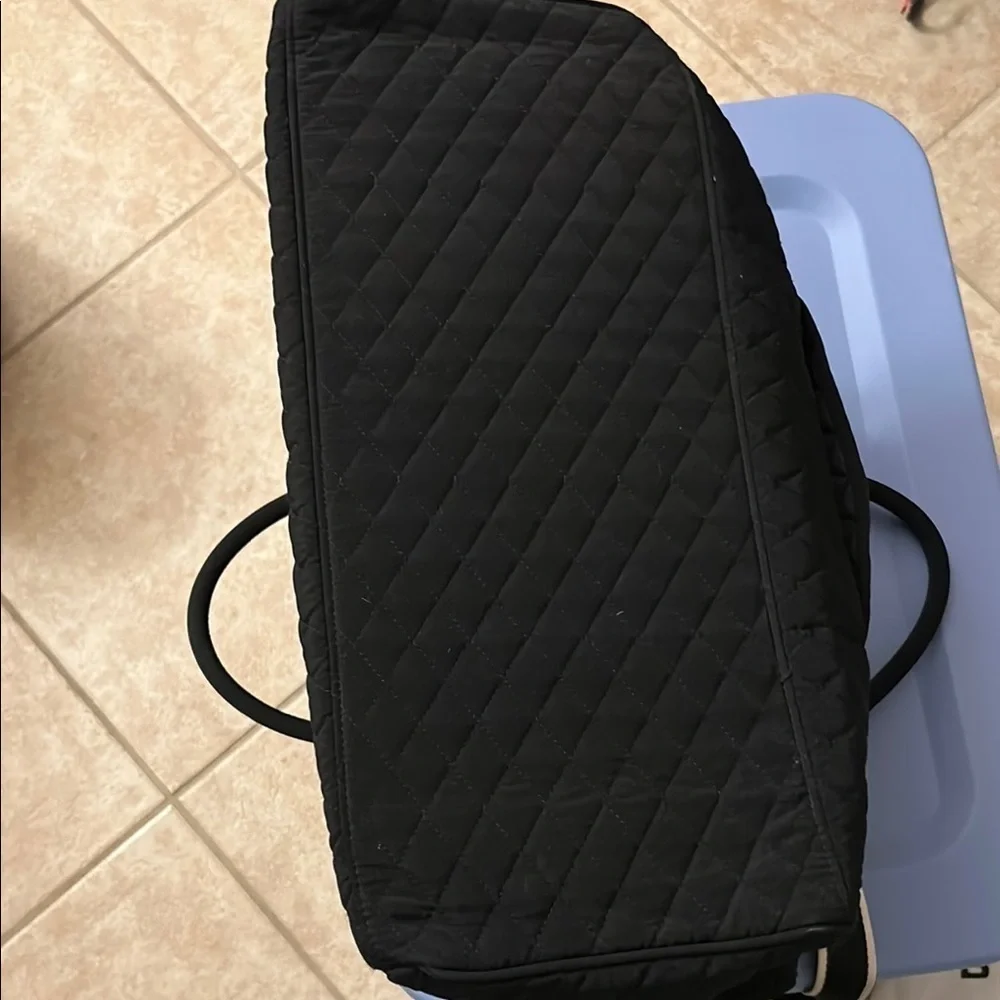 Vera Bradley black Quilted travel bag or weekend duffle -excellent shape.